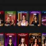 Jackpot Raider live casino lobby with dealer game tiles